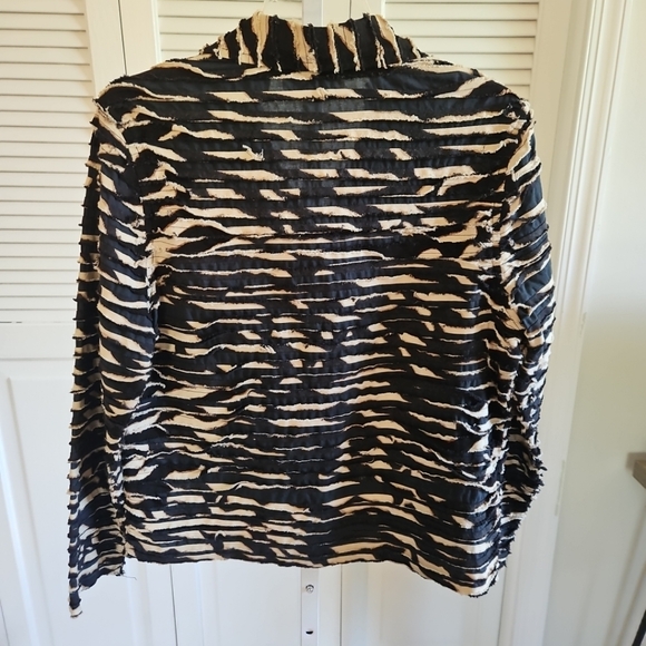 Sara Studio Womens Blazer Top Size M Stripe Button-Up Long Sleeve Vintage - Picture 5 of 8